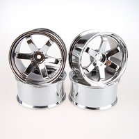 6 Spoke - Chrome - 3mm Offset - 4pk-wheels-and-tires-Hobbycorner