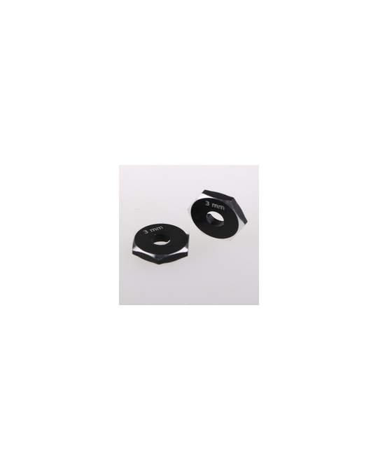 Hex Hub -12x3 mm - Black - 2pk