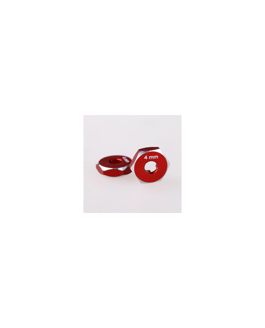 Hex Hub -12x4 mm - Red - 2pk