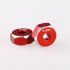 Hex Hub -12x6 mm - Red - 2pk