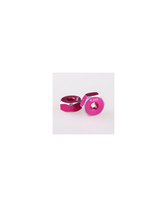 Hex Hub -12x6 mm - Pink - 2pk