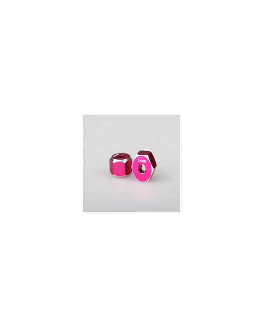 Hex Hub -12x8 mm - Pink - 2pk