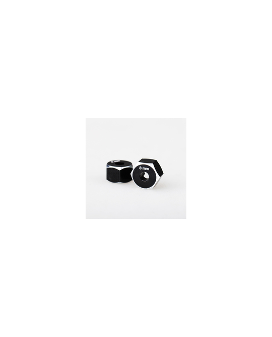 Hex Hub -12x8 mm - Black - 2pk