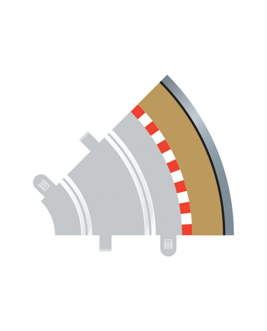 Radius 1 Curve Outer Borders 45° x4