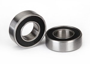 Ball bearings, black rubber sealed (6x12x4mm) (2) - 5117A-rc---cars-and-trucks-Hobbycorner
