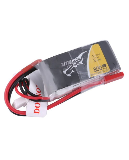 800mAh 2S 7.4v 45C 54x25x19mm 45g - JST