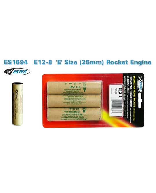 ESTES "E" ROCKET ENGINE E12-8 - 3 PCE PACK