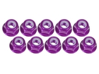 M4 Aluminium Hex Flange Nut Purple