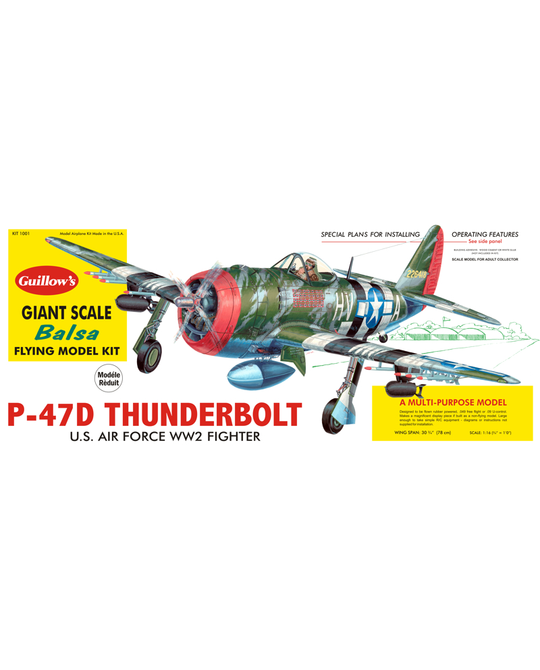 Republic P-47D Thunderbolt - Model Kits-Wooden Model Kits : Hobbycorner ...