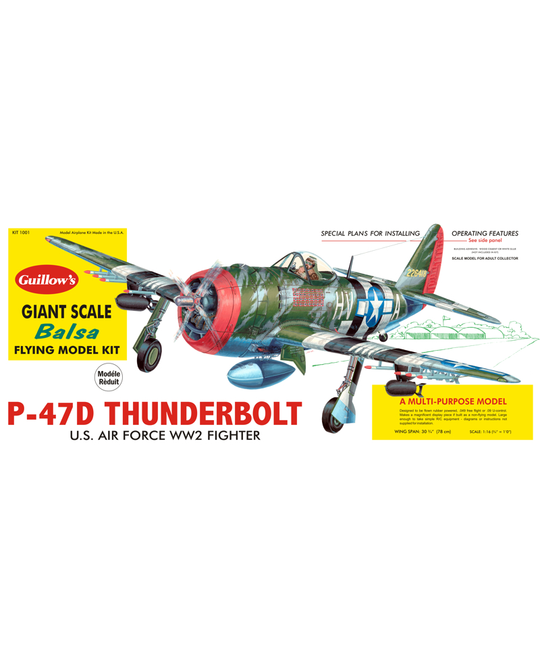 Republic P-47D Thunderbolt - Model Kits-Wooden Model Kits : Hobbycorner ...