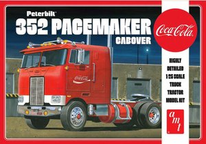 1:25 Peterbilt 352 Pacemaker Cabover Model Kit (Coca-cola)-model-kits-Hobbycorner