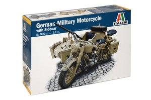 1/9 BMW German Military Motorcycle with side car - 7403-model-kits-Hobbycorner