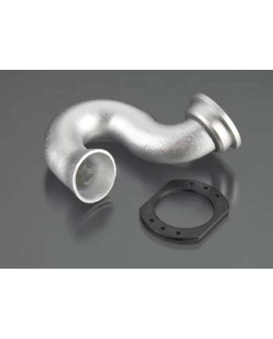 Traxxas 5340X - Header, Exhaust (Tubular Aluminum, Silver-Anodized)