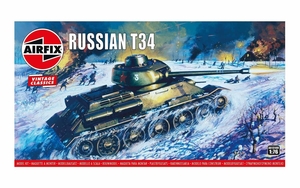 Airfix Vintage Classics - 1/76 Russian T34 Medium Tank-model-kits-Hobbycorner