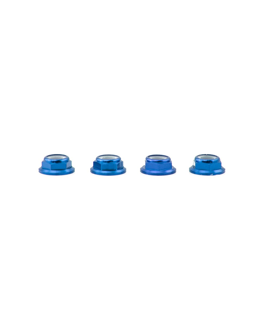 M5 Blue Aluminum Low Profile Lock Nut (set of 4 CW)