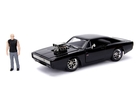 Dodge Charger R/T Black with Dom Diecast Figure "Fast & Furious" Movie "Build N' Collect" 1/24 - JA30698