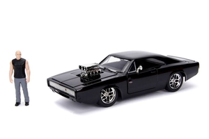 Dodge Charger R/T Black with Dom Diecast Figure "Fast & Furious" Movie "Build N' Collect" 1/24 - JA30698-dicast-models-Hobbycorner