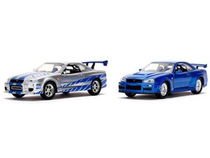 1/32 Fast & Furious Brian's Skyline GT-R R34 Silver & Blue Set - 31980-dicast-models-Hobbycorner