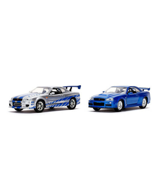 1/32 Fast & Furious Brian's Skyline GT-R R34 Silver & Blue Set - 31980