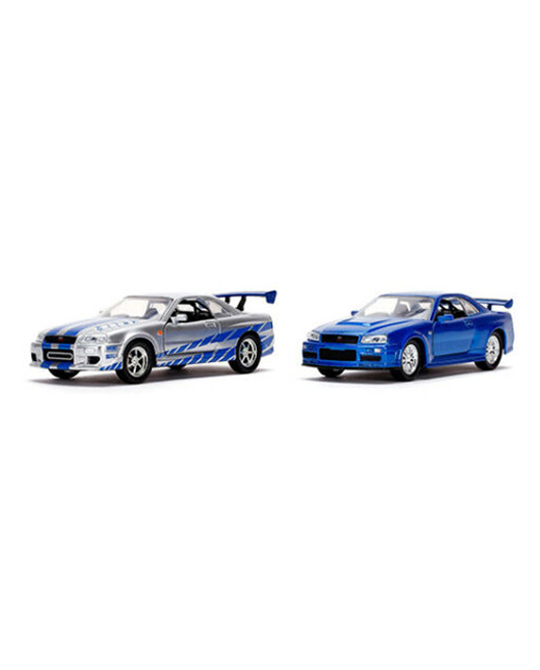 1/32 Fast & Furious Brian's Skyline GT-R R34 Silver & Blue Set - 31980