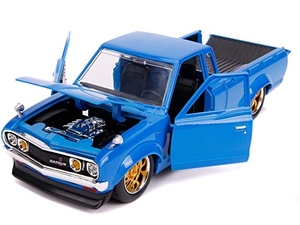 1/24 Datsun Pickup Truck Bright Blue with Gold Wheels - 31603-dicast-models-Hobbycorner