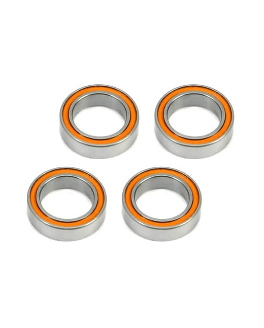 Bearings - 12x18x4mm Rubber sealed Orange (4 pcs) - 151218R