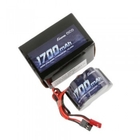 6.0V 1700mAh 2/3A NiMh Hump RX Battery Pack - Dual JR-JST