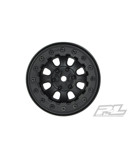 Denali 2.2" Black/Black Bead-Loc 8 Spoke Wheels For Scale Crawler - 2757-15