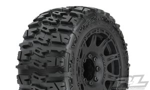 Trencher LP 3.8" All Terrain Tires Mounted for 17mm MT Front or Rear, Mounted on Raid Black 8x32 Removable Hex 17mm Wheels - 10175-10-wheels-and-tires-Hobbycorner