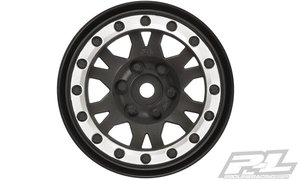 Impulse 1.9" Black/Silver Plastic Internal Bead-Loc Wheels For Scale Crawler - 2769-13-wheels-and-tires-Hobbycorner