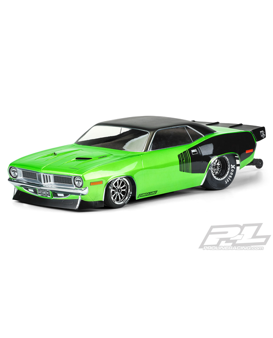 1972 Plymouth Barracuda Clear Body for Slash 2wd Drag Car & AE DR10 - 3550-00