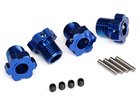 Wheel hubs, splined, 17mm (blue-anodized) (4) - 8654