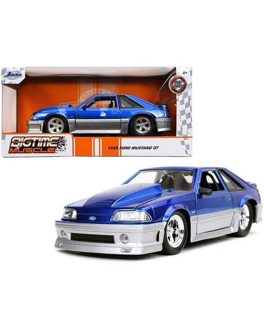 1/24 1989 Ford Mustang GT 5.0 Candy Blue and Silver - 31863
