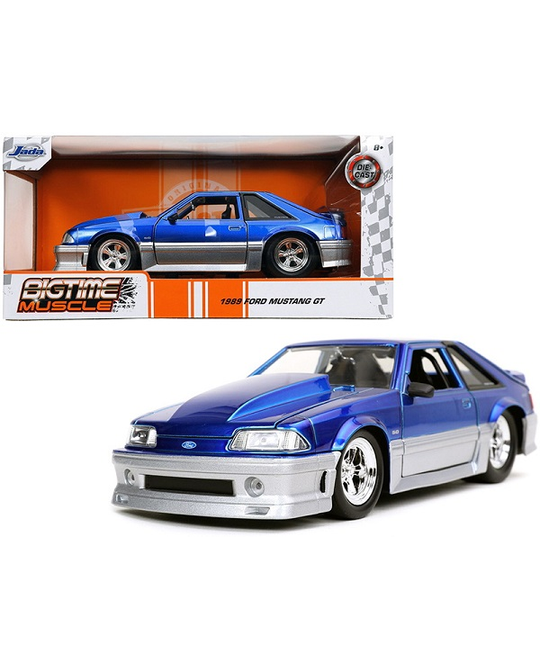 1/24 1989 Ford Mustang GT 5.0 Candy Blue and Silver - 31863