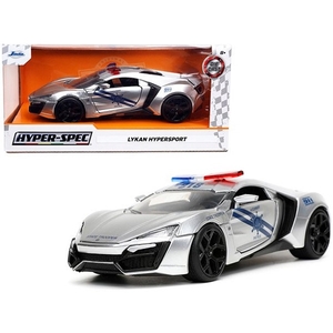 1/24 Lykan Hypersport Police Silver with Blue Stripes - 32927-dicast-models-Hobbycorner