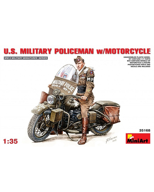 1/35 U.S. Military Policeman With Motorcycle - 35168