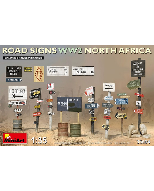 1/35 Road Signs Ww2 North Africa - 35604