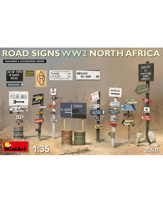 1/35 Road Signs Ww2 North Africa - 35604