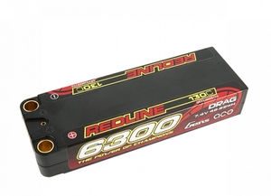 Redline 6300mAh 2S 7.4v Drag Race Lipo 138x46x25mm 300g 8mm Plug-batteries-and-accessories-Hobbycorner