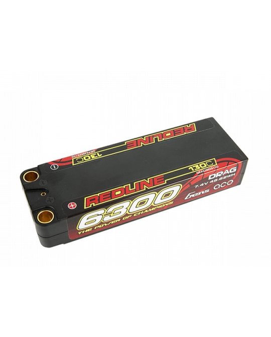 Redline 6300mAh 2S 7.4v Drag Race Lipo 138x46x25mm 300g 8mm Plug