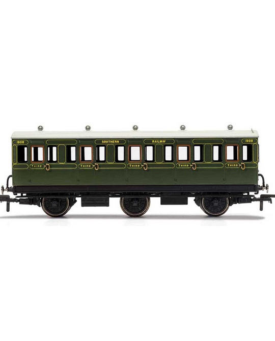 SR, 6 Wheel Coach, 3rd Class, Fitted Lights, 1908 - Era 3 - R40132