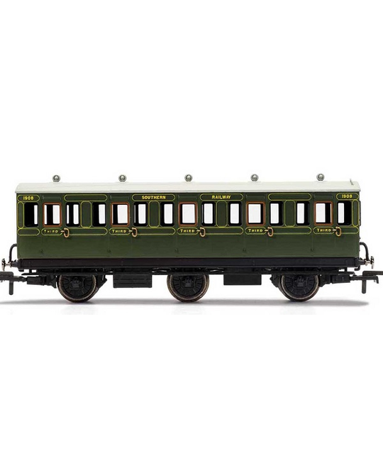 SR, 6 Wheel Coach, 3rd Class, Fitted Lights, 1908 - Era 3 - R40132