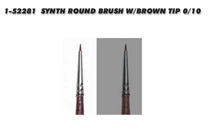 Synth Round Brush with Brown Tip 0/10-paints-and-accessories-Hobbycorner
