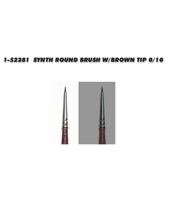 Synth Round Brush with Brown Tip 0/10