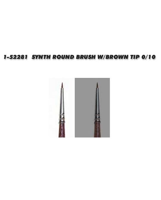 Synth Round Brush with Brown Tip 0/10