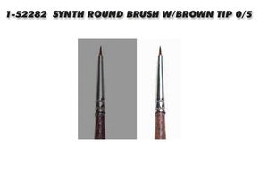 Synth Round Brush with Brown Tip 0/5-paints-and-accessories-Hobbycorner