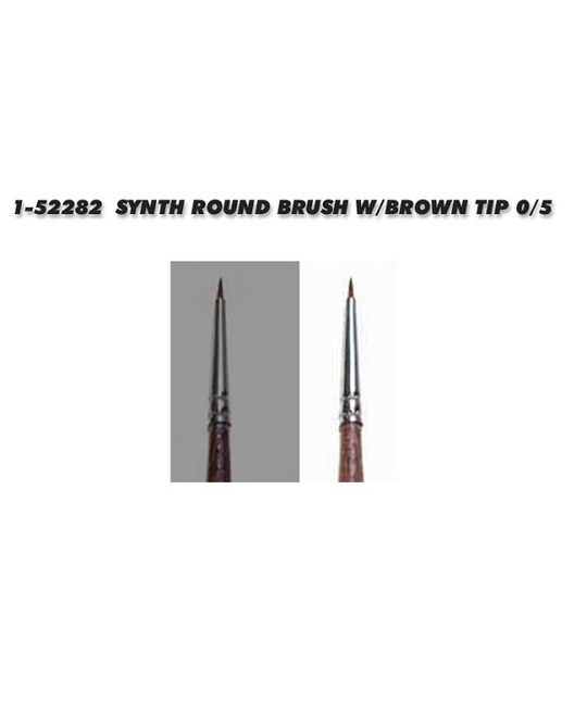 Synth Round Brush with Brown Tip 0/5