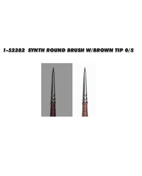 Synth Round Brush with Brown Tip 0/5