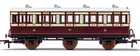 LNWR, 6 Wheel Coach, 3rd Class, Fitted Lights, 1523 - Era 2