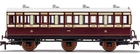 LNWR, 6 Wheel Coach, 3rd Class, Fitted Lights, 4671 - Era 2